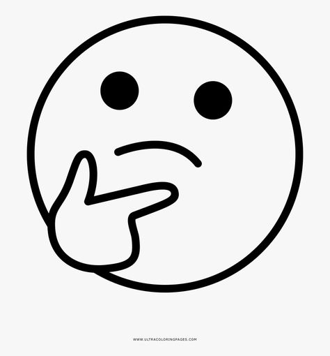 Emoji Thinking Face, Thinking Emoji Faces, Black And White Emojis, Emoji Black And White, Thinking Images, Instagram Glowing Logo, Thinking Emoji, Face Coloring Pages, Surprised Emoji