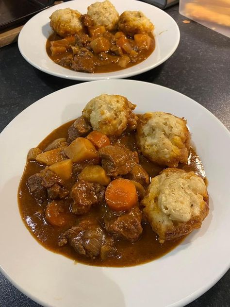 British Food | Beef and Guinness stew with suet dumplings | Facebook Suet Dumplings, Beef And Guinness Stew, Stewing Steak, Beef Dumplings, Guinness Stew, Irish Cooking, Food Beef, Dinner Options, Irish Recipes