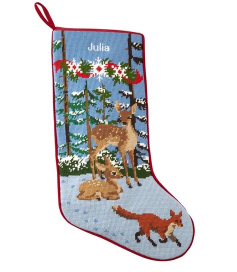 Holiday Stockings | Home Goods at L.L.Bean Needlepoint Stocking, Christmas Needlepoint, Needlepoint Stockings, Vintage Christmas Stockings, Stockings Christmas, Family Stockings, Christmas Decor Inspiration, Outdoor Blankets, Needlepoint Christmas