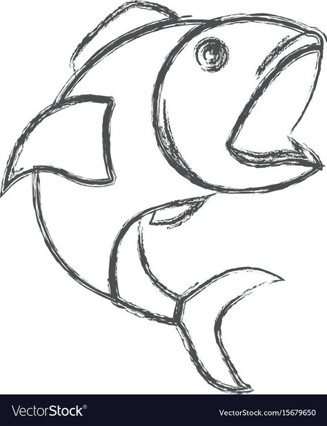 Fish Sketch Simple, Mouth Template, Fish Line Drawing, Fish Cartoon Images, Open Mouth Drawing, Sketch Silhouette, Animal Sketches Easy, Easy Fish Drawing, Sea Creatures Drawing