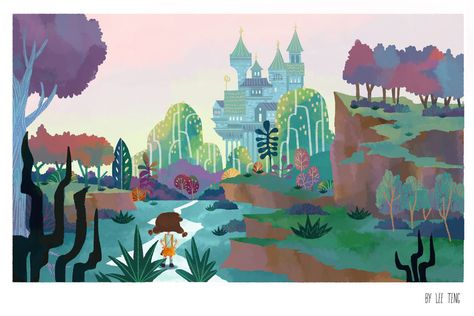 Castle illustration #kidlitart #trees #castle #childrenspublishing #childrensillustration Illustration Castle, Kingdom Illustration, Castle Illustration Fairytale, Cartoon Castle Background, Princess Castle Illustration, Fairy Tale Castle Illustration, Castle Vector Illustration, Castle Illustration, Princess Illustration