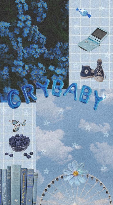 Blue Melanie Martinez Wallpaper, Crybabycore Wallpaper, Blue Music Aesthetic Wallpaper, Crybabycore Aesthetic, Bisexual Wallpaper Iphone Aesthetic, Evan Afton, Baby Blue Wallpaper, Doll House Wallpaper, Cute Blue Wallpaper