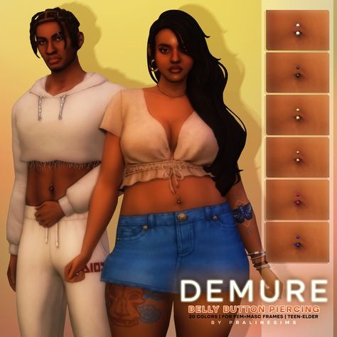 DEMURE Belly Button Piercing | Patreon Sims 4 Piercings, Sims Stories, Button Piercing, Sims 4 Mm Cc, Sims 4 Cc Skin, Free Sims, Sims 4 Gameplay, Sims 4 Dresses, Sims 4 Mm