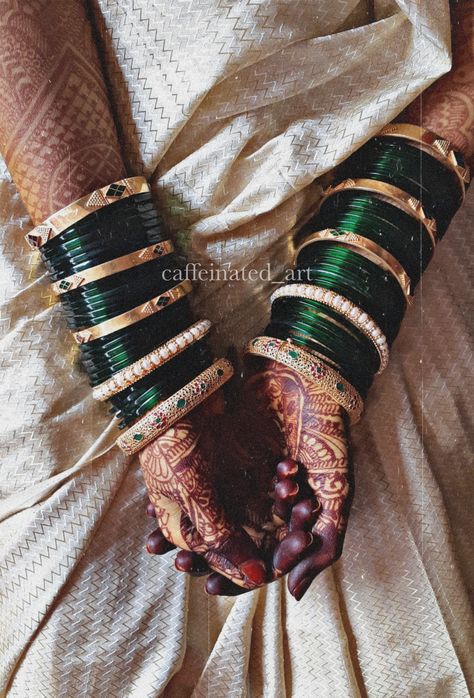 South Indian Bride , bangles , ceremony , indian stuffs Wedding Bangles Brides South Indian, Marathi Bride Bangles, South Indian Bride Bangles, South Indian Bangles Designs, Marathi Aesthetic Wallpaper, Green Bangles Aesthetic, South Indian Bride Aesthetic, Marathi Wedding Aesthetic, South Indian Asthetics