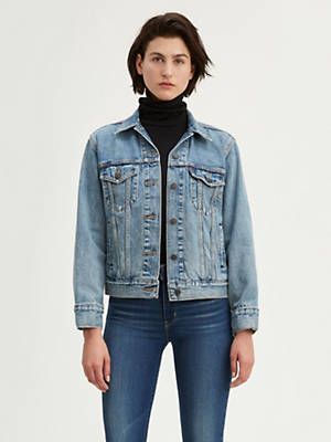 Levi’s® Trucker Jacket with Jacquard™ by Google Levis Ex Boyfriend Trucker Jacket, Levis Outfit, Jean Jacket Women, Jacket Outfit, Iconic Style, Tapered Pants, Denim Jacket Women, Ex Boyfriend, Trucker Jacket