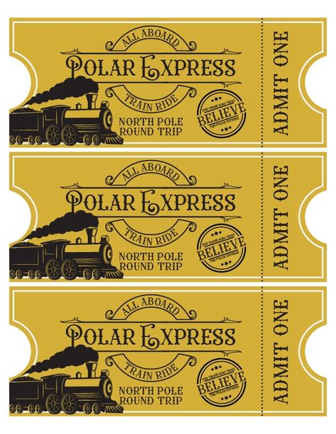 FREE Printable Polar Express Train Tickets PDF Polar Express Christmas Float Ideas, Polar Express Party Invitations Free, Free Polar Express Tickets, Polar Express Ticket Template, How To Make A Polar Express Train, Polar Express Picture Ideas, Polar Express Christmas Parade Float, The Polar Express Trunk Or Treat, Polar Express Pictures