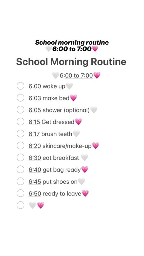 Morning Routine School 7:00, 6 Am Morning Routine School, School Night Routine, School Routine For Teens, Morning Routine School, Morning Routine Checklist, School Morning, Free House Design, After School Routine