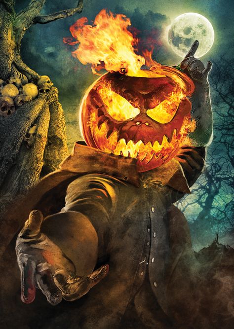 A most famous "Pumkinhead", The jack-o-lantern of the Headless Horseman by Getrandy The Legend Of Sleepy Hollow, Image Halloween, Halloween Garden, Headless Horseman, Halloween Artwork, Creepy Pictures, Halloween Images, Halloween Backgrounds, Halloween Pictures