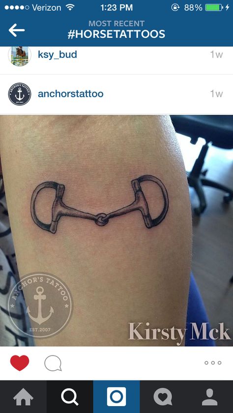 Bit tattoo Ottb Horse Tattoo, Snaffle Bit Tattoo, Horse Bit Tattoo, Saddle Tattoo, Bit Tattoo, Shoe Tattoo, Horse Tattoos, Tats Ideas, Horse Shoe Tattoo