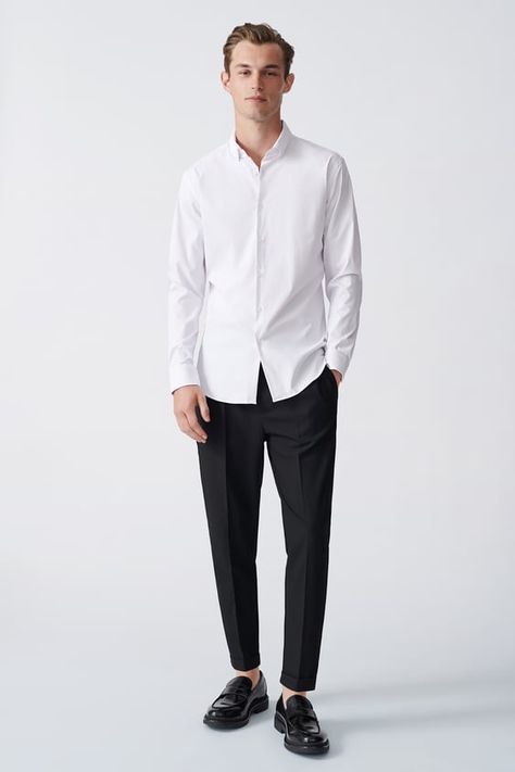 Black Pants Outfit Men, White Long Sleeve Shirt Outfit, Long Sleeve Shirt Outfits, Black Pants Outfit, White Shirt Outfits, Strong Men, Pants Outfit Men, Suits Office, Mens Editorial