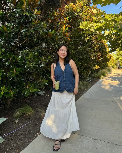 matcha all summer long 🍵 💫🤍 outfit details (🔗 on my LTK in bio) top @princesspollyboutique skirt @pacsun sandals @crocs bag @coach . white maxi skirt casual style summer outfit ideas #summeroutfit #summerstyle #casualstyle #maxiskirt #outfitinspo Crocs Bag, Maxi Skirt Casual, Sandals Crocs, 2024 Wardrobe, Long Outfit, White Maxi Skirt, White Maxi Skirts, Skirt Casual, Summer Outfit Ideas