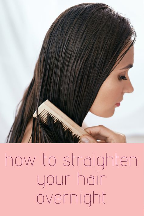 Learn how to straighten your hair while you sleep with these easy tips How To Keep Wet Hair Straight Overnight, How To Sleep With Straight Hair, How To Sleep With Straightened Hair, Keep Hair Straight Overnight, Straightening Hair Tips, Tips For Dry Hair, Sleeping With Wet Hair, Hair Gif, Straighten Hair