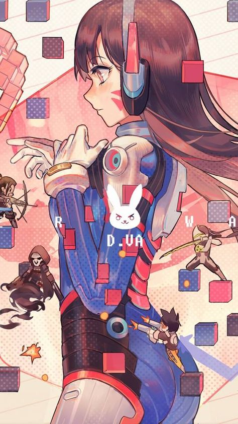 D.va Wallpaper, Overwatch Wallpaper, Overwatch Wallpapers, D.va Overwatch, Phone Background Patterns, Overwatch Fan Art, Postnatal Workout, Overwatch 2, Video Pink