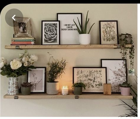 Shelf Decor Bedroom, Floating Shelf Decor, Shelf Decor Living Room, Studio Apt, Picture Shelves, Wall Shelf Decor, Decor Home Living Room, New Living Room, Decor Living Room