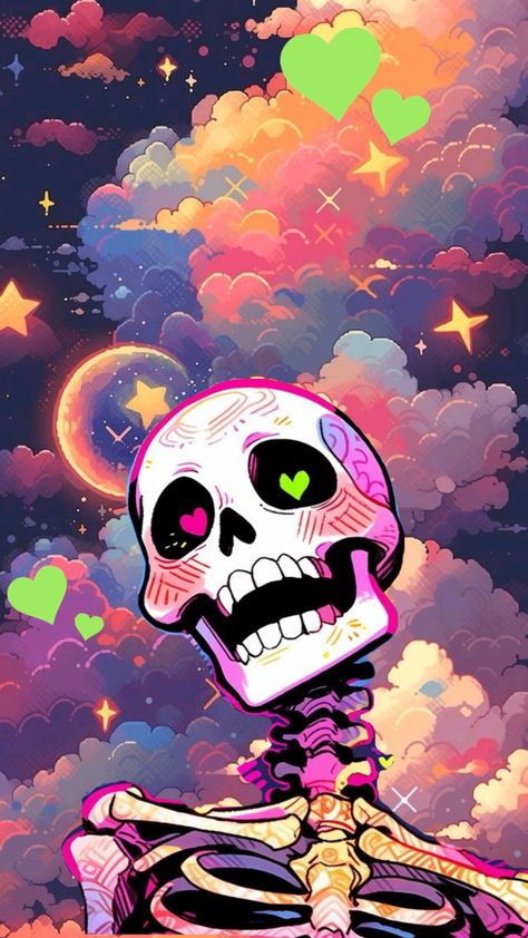 Skull Artwork, Skull Wallpaper, Lisa Frank, Halloween Wallpaper, Skull Art, Wallpaper Iphone Cute, Mosaic Crafts, Painting Kits, Art Sketchbook