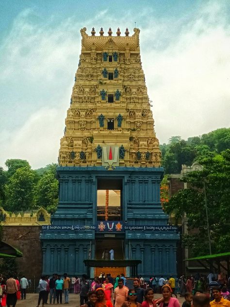 Simhachalam temple, visakhapatnam, Andhra Pradesh, India Simhachalam Temple, Mandap Design, Temple Drawing, Indian Temple Architecture, Prabhas Pics, Hanuman Photos, Shiva Painting, Temple Architecture, Indian Temple