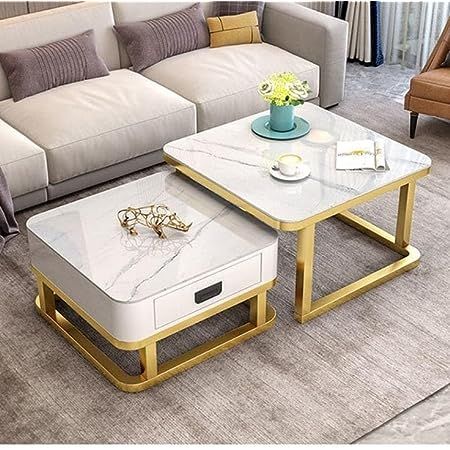 Friends Furniture, Home Living Room Modern, Sofa Center Table, Sofa Center, Marble End Tables, Wooden Drawer, Modern Minimalist Living Room, Gold Coffee Table, Table For Living Room