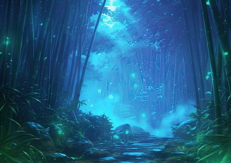 Step into the serene and mystical bamboo forest 🌿✨🌌 #AnimeLandscape #BambooForest #Enchanted #DigitalIllustration Teal Aesthetic, Anime Land, Bamboo Forest, Forest Animals, Art Stuff, Nature Art, Enchanted, Digital Illustration, Forest