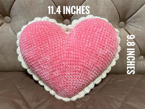 Heart Plush Pillow Crochet Pattern (Download Now) - Etsy Sock Creatures, Pillow Crochet Pattern, Pillow Crochet, Heart Plush, Crochet Aesthetic, Crochet Pillow Pattern, Crochet Bag Tutorials, Crochet Pillows, Valentines Crochet