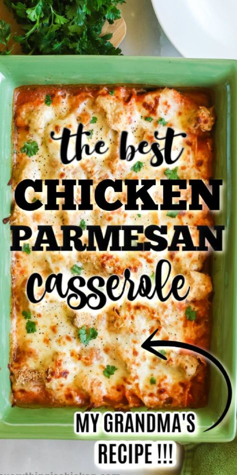 chicken parmesan casserole Meals Made With Chicken, Easy Chicken Parmesan Casserole, Best Chicken Parmesan, Chicken Parmesan Recipe Easy, Easy Chicken Casserole Recipes, Parmesan Casserole, Chicken Casserole Easy, Chicken Parmesan Casserole, Low Carb Tacos