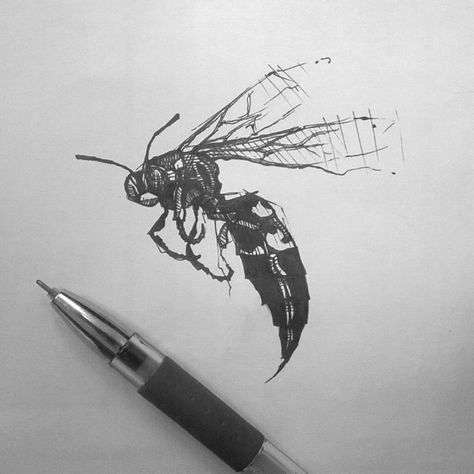 W A S P #tattoo #pen #Lisbeth #nakrk #wasp #draw Wasp Tattoo Design, Wasp Tattoo, Wings Inspiration, Fallen Angel Tattoo, Pencil Tattoo, P Tattoo, Petit Tattoo, Ancient Tattoo, Insect Tattoo