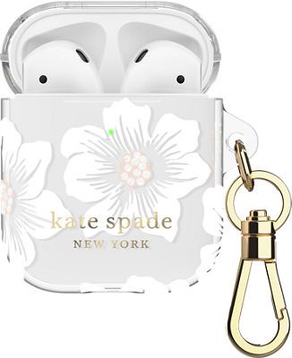 Sleek, high-fashion case with luxe hardware  kate spade new york signature prints and patterns  Protects against drops, dings and accidental damage Air Pod, Sony Headphones, Airpods 2, Air Pods, Airpods Case, Airpod Case, Signature Print, Kate Spade New York, Tech Accessories