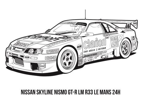 101 Squadron on Instagram: “This is one of my favorite cars in the JDM racing edition book. The fact that Nissan sent its R33 GTR to compete at Le Mans against the…” Getting A Car, R33 Skyline, Nissan R33, Race Car Coloring Pages, Draw Cars, R33 Gtr, Nissan S15, Gtr Nismo, Wallet Art