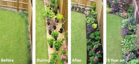 Making A Small Garden Look Bigger, Small Border Garden, Backyard Border, Small Garden Borders, Garden Border Plants, Small Garden Plans, Border Garden, Narrow Garden, Front Yard Garden Design