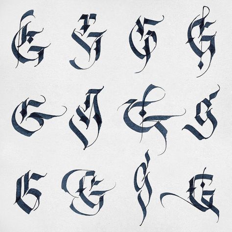 “Still playing with letter forms. G is for Gia ;) #Calligraphy #letters #g #sketch #parallelpen” Letter G Tattoo, G Calligraphy, Tattoo Fonts Alphabet, The Letter G, Gothic Lettering, G Tattoo, Chicano Lettering, Tattoo Lettering Styles, Graffiti Lettering Fonts