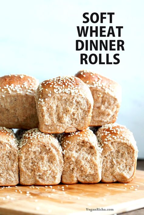 Soft Whole Wheat Dinner Rolls. Moist and soft Whole wheat Rolls 100% Whole grain rolls. Use as Wheat Buns. Soy-free Palm Oil-free Recipe Vegan Whole Grain Dinner Rolls.