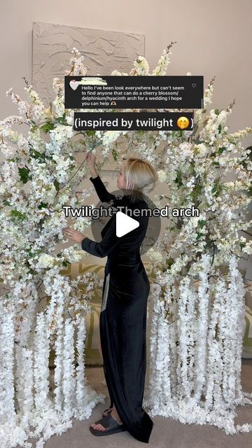 59K views · 3.5K likes | @katty_ferretti on Instagram: "🫶LINK IS IN THE BIO!  Items I use in this video are in my Amazon storefront in the “TWILIGHT-THEMED ARCH” folder." Diy Twilight Wedding Decor, Christmas Wedding Arch Ideas, Floral Backdrop Ideas, Twilight Wedding Theme, Twilight Themed Wedding, Backyard Wedding Elegant, Pillar Decorations, Diy Floral Centerpieces, White Wedding Arch