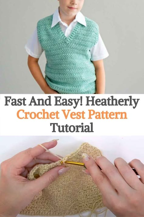 Boys Crochet Vest, Crochet Vest Pattern Free Children, Crochet Baby Vest Free Pattern Boys, Kids Vest Crochet, Baby Vest Crochet Pattern Free, Easy Crochet Sweater Vest, Mens Crochet Vest Pattern Free, Mens Crochet Vest, Crochet Boys Sweater