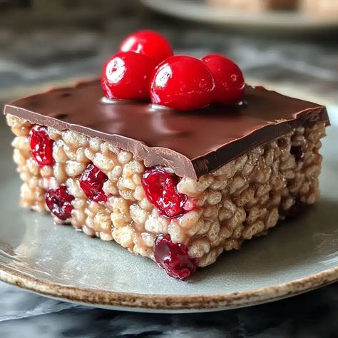 Cherry Rice, Chocolate Covered Cherry, Rice Krispies Treats, Krispies Treats, Chocolate Covered Cherries, Rice Krispie Treats, Rice Krispie, Krispie Treats, Rice Krispies