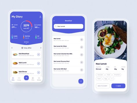 Diet & Food Tracker App by Afsar Hossen for Hook & Hub on Dribbble Fitness Apps Design, Food Tracker App, การออกแบบ Ui Ux, Diary App, Nutrition App, Nutrition Tracker, Food Tracking, Food Logo Design Inspiration, Meal Planning App