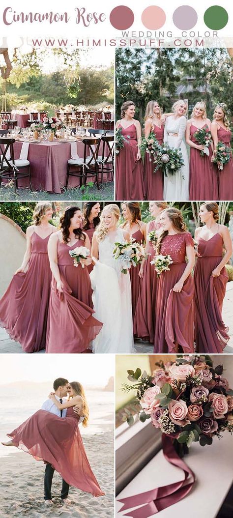 Cinnamon Rose wedding Color 2020 Bridesmaid dresses Wedding Decor Berry Color Wedding Motif Color, Cinnamon Rose Wedding, November Wedding Colors, Bridesmaid Color Scheme, Cinnamon Rose, Wedding Color Palettes, Wedding Motifs, Wedding Color Trends, Wedding Color Ideas