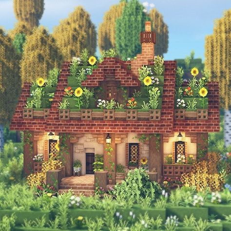 Fairy Cottage Core Minecraft Builds, Minecraft Spring Build, Spring Minecraft Builds, Minecraft Meadow House, Fairy Core Minecraft, Minecraft Spring, Fairy Cottage Minecraft, Cute Minecraft Cottage, Minecraft Fairy Cottage