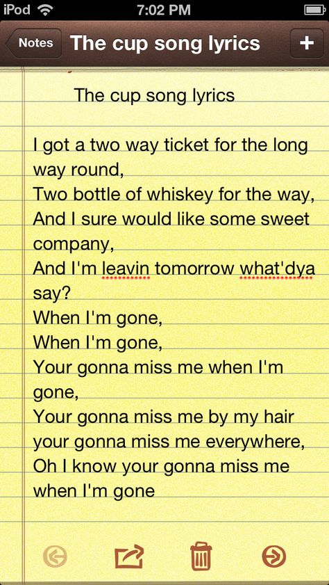 Cup song lyrics The Cup Song, Perfect Lyrics, Everything Lyrics, Cup Song, Country Music Lyrics, Wreck This Journal, Love This Song, Nerd Love, Pitch Perfect