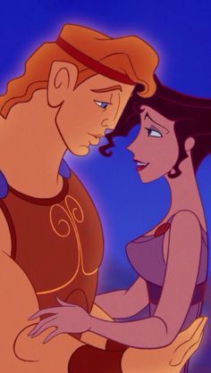 *HERCULES & MEG ~ Hercules, 1997. Hercules,better known to classicists as Heracles, technically had 3 parents,2 mortal+one divine.He was raised by Amphitryon+Alcmene, a human king+ queen who were cousins+ grandchildren of Zeus' son Perseus.But Heracles' biological father was Zeus.The story of how this came about is known as"The Amphitryon,"a tale told many times over the centuries. Disney Çiftleri, 90s Disney Movies, Hercules Movie, Megara Disney, Meg Hercules, Disney Amor, Hercules Disney, Image Princesse Disney, Animation Disney