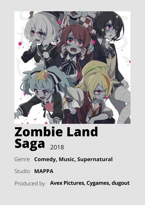 Manga Zombie, Zombie Poster, Anime Watchlist, Anime Zombie, Anime To Watch, Zombie Land Saga, Zombie Land, Shojo Anime, Japanese Animated Movies