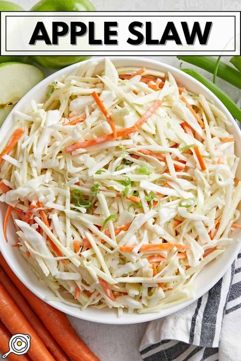 Apple Slaw Apple Slaw Recipe, Apple Coleslaw, Carrot Slaw, Apple Slaw, Slaw Recipe, Budget Bytes, Dinner On A Budget, Easy Side Dish, Slaw Recipes