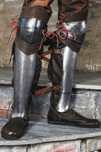 Aragorn Costume, Medieval Mercenary, Knee Armor, Leg Armor, Warrior Character, Viking Shoes, Handmade Leather Boots, Viking Dress, Larp Armor