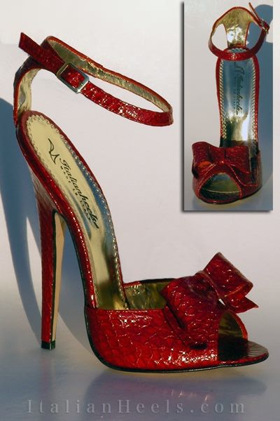 Ottilia #1815- Italian Heels. Red Croc Skin Bow Heels. I don't think these could be more "Stiletto"! Red Knife, Italian Heels, Nails Stiletto, High Heels Boots, Fab Shoes, Killer Heels, Red Baby, Red High, Gorgeous Shoes