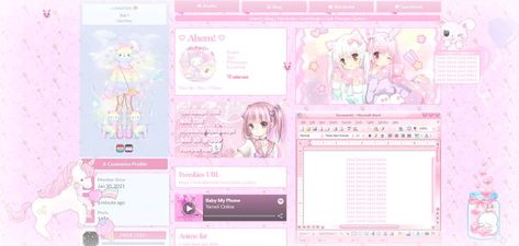 Everskies Layout, Pink Y2k Background, Myspace Aesthetic, Y2k Background, Cute Website, Hello Kitty Rooms, Doll Games, Blog Layout, Arte Cyberpunk