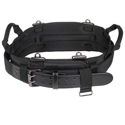 2-Inch wide double webbed belt features padded liner with breathable mesh interior | WFX Utility™ Klein Tools 55919 Tool Belt, Electrician Tool Belt For Use w/ Modular Pouches From Klein Tools Click Lock Modular System | Wayfair Electrician Tool Belt, Leather Tool Belt, Tool Apron, Tool Pouches, Tool Belts, Work Belt, Electrician Tools, Rugged Leather, Work Gear