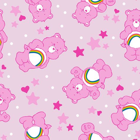 Cheer Bear Pattern Cheer Bear Icon, Cheer Bear Wallpaper, Cheer Bear Aesthetic, Pink Care Bear Aesthetic, Bracelet Cards, Teddy Bear Sitting, Edible Rice Paper, It Poster, Kylie Birthday