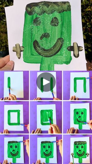 49K views · 434 reactions | Step-by-step Frankenstein guide: https://www.friendsartlab.com/frankenstein-art-for-kids-easy-halloween-activity/ | Friends Art Lab Frankenstein Activities For Preschool, Frankenstein Art, Directed Drawing, Halloween Activity, Activities For Preschool, Friends Art, Hand Crafts For Kids, Halloween Activities, Easy Kids