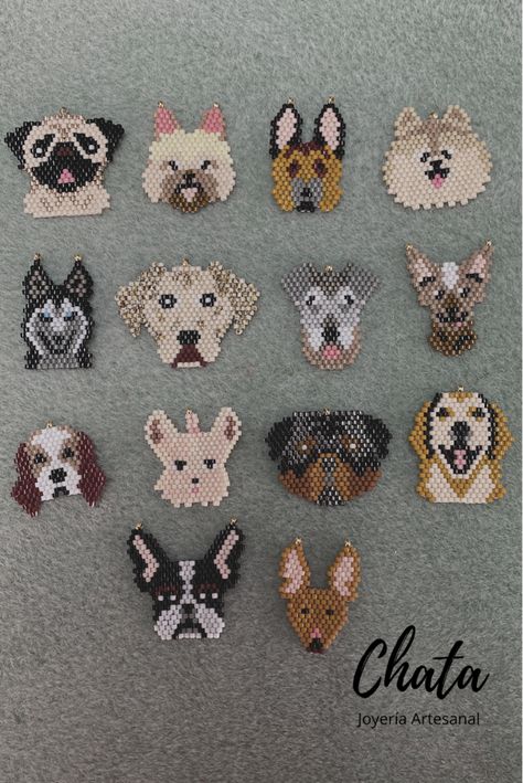 Hermosos perritos tejidos con delicas Beaded Crafts, Bead Art, Beaded Bracelets, Bracelet, Beads, Quick Saves, Art