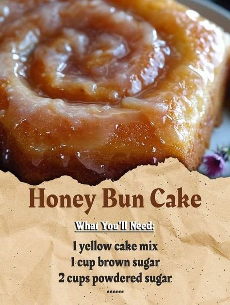 Nonna Pia | Honey Bun Cake | Facebook Honey Bun Carrot Cake Recipe, Honey Bun Cake Recipe Easy, Strawberry Hunny Bun Cake, Hunny Bun Cake Recipe, Strawberry Honey Bun Cake, Honey Bun Pound Cake, Honey Bun Cake With Box Cake, Strawberry Honeybun Cake, Honey Bun Cake Recipe From Scratch