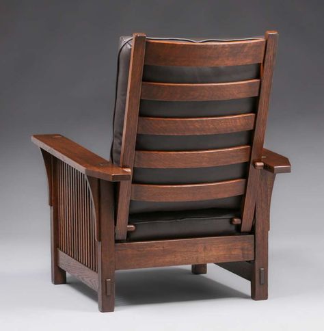 Craftsman Chair, Arts And Crafts Chair, Gustav Stickley Furniture, Stickley Furniture Plans, Antique Stickley Furniture, Mission Chair, Furniture Craftsmanship, Gustav Stickley, Morris Chair