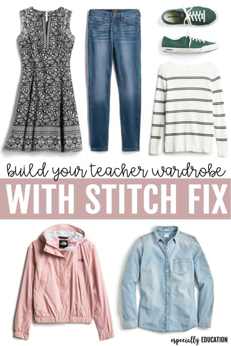 Whether shopping for clothing for student teacher outfits on a budget or an elementary or high school teacher wardrobe, save time by completing an online Style Profile with Stitch Fix. Your Stitch Fix Personal Stylist will ship you a curated selection of clothing, shoes, and accessories based on your style preferences and budget. Read this blog to find out how you can get your $20 Stitch Fix styling fee waived! Student Teacher Outfits, Outfits On A Budget, Teacher Outfits Professional, Diy Sensory, Teacher Outfits Fall, Teacher Wardrobe, Clothing Shopping, Sensory Bottles, Womens Fashion Casual Spring